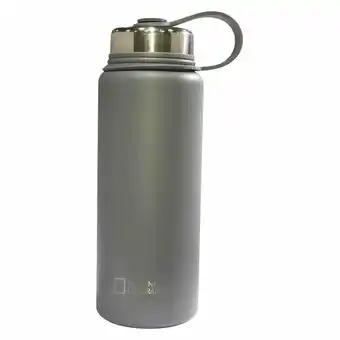 Tottus Botella metalica tapa metalica 900ml gris oferta