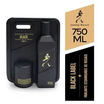 Vivanda Whisky johnnie walker black label botella 750ml + parlante ecoamigable oferta
