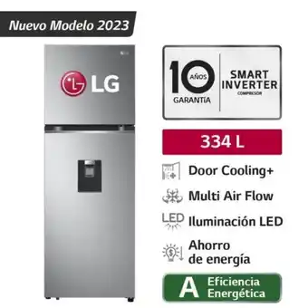 Hiraoka Refrigeradora lg top freezer gt33wpp door cooling 334l oferta