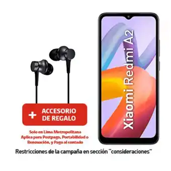 Claro Redmi a2 32gb azul + in earphon + portabilidad + postpago + plan max ilimitado 69.90 p oferta