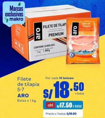 Makro Filete de tilapia 5-7 ARO Bolsa x 1 kg. oferta