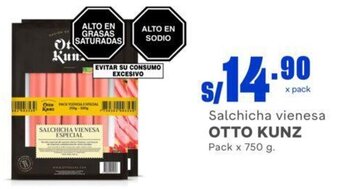 Makro Salchicha vienesa OTTO KUNZ Pack x 750 g. oferta