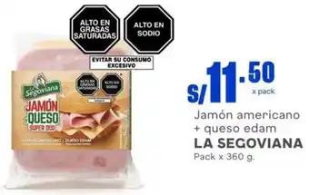 Makro Jamón americano + queso edam LA SEGOVIANA Pack x 360 g. oferta