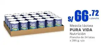 Makro Mezcla láctea PURA VIDA Nutrición Plancha de 24 latas x 395 g. c/u oferta