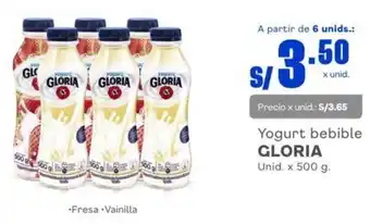 Makro Yogurt bebible GLORIA Unid. x 500 g. oferta