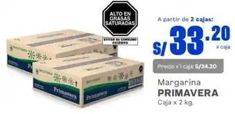 Makro Margarina PRIMAVERA Caja x 2 kg. oferta