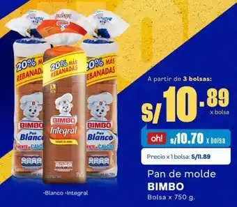 Makro Pan de molde BIMBO Bolsa x 750g oferta
