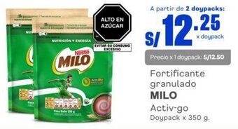 Makro Fortificante granulado MILO Activ-go Doypack x 350 g. oferta