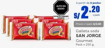 Makro Galleta soda SAN JORGE Gourmet Pack x 250 g. oferta