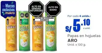 Makro Papas en hojuelas ARO Unid. x 130 g. oferta