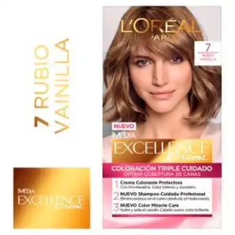 Mifarma Tinte para cabello tono 7 rubio vainilla excellence - kit 1 un oferta