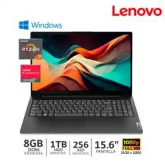 Linio Laptop lenovo amd ryzen 7 serie 5000 8gb ram 1tb+256gb ssd 15.6 fhd - 82kd006qlm oferta