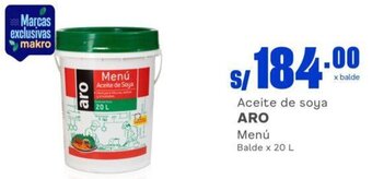 Makro Aceite de soya ARO Menú Balde x 20 L oferta