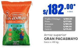 Makro Arroz superior GRAN PACASMAYO Saco x 49 kg. oferta