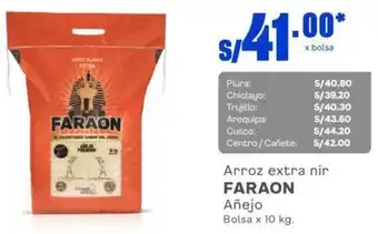 Makro Arroz extra nir FARAON Añejo Bolsa x 10 kg. oferta