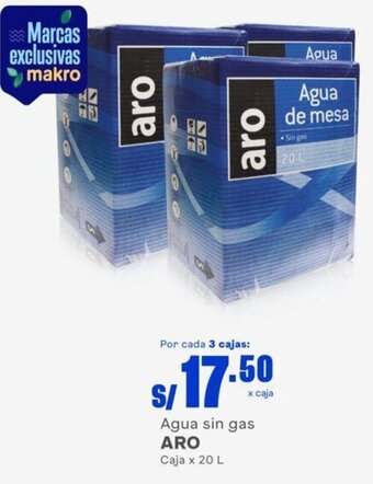 Makro Agua sin gas ARO Caja x 20 L oferta