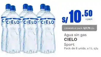 Makro Agua sin gas CIELO Sport Pack de 6 unids. x 1 L c/u oferta