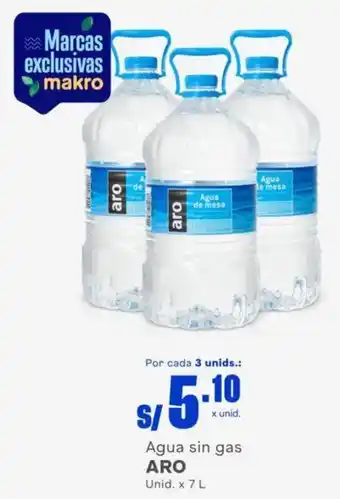Makro Agua sin gas ARO Unid. x 7 L oferta