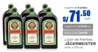 Makro Licor de hierbas JÄGERMEISTER Unid. x 700 ml. oferta