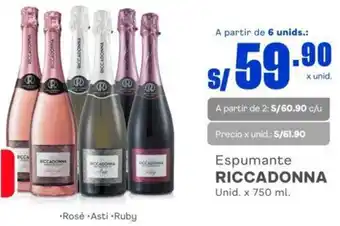 Makro Espumante RICCADONNA Unid. x 750 ml. oferta