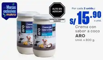 Makro Crema con sabor a coco ARO Unid. x 800 g. oferta