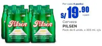 Makro Cerveza PILSEN Pack de 6 unids.x 305 ml. c/u oferta