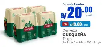 Makro Cerveza CUSQUEÑA Trigo Pack de 6 unids. x 310 ml. c/u oferta