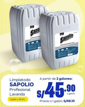 Makro Limpiatodo SAPOLIO Profesional Lavanda Galón x 18.9 L oferta