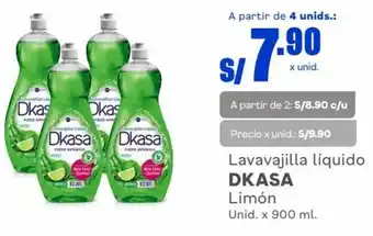 Makro Lavavajilla líquido DKASA Limón Unid. x 900 ml. oferta