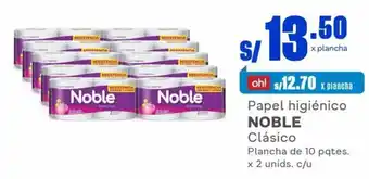 Makro Papel higiénico NOBLE Clásico Plancha de 10 pqtes. x 2 unids. c/u oferta