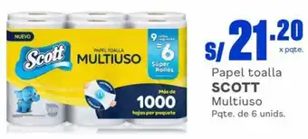 Makro PAPEL TOALLA SCOTT Multiuso Pqte. de 6 unids. oferta