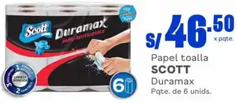 Makro Papel toalla SCOTT Duramax Pqte. de 6 unids. oferta