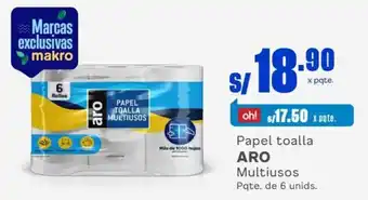 Makro Papel toalla ARO Multiusos Pqte. de 6 unids. oferta