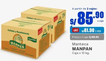 Makro Manteca MANPAN Caja x 10 kg. oferta