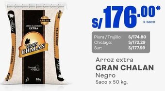 Makro Arroz extra GRAN CHALAN Negro Saco x 50 kg. oferta