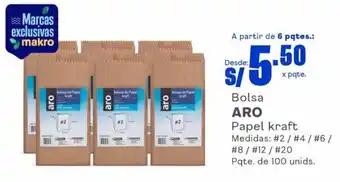 Makro Bolsa ARO Papel kraft Medidas: #2 / #4 / #6 / #8 / #12 / #20 Pqte, de 100 unids. oferta