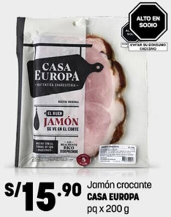 Plaza Vea Jamón crocante CASA EUROPA pq x 200 g oferta