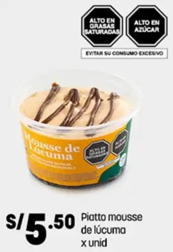 Plaza Vea Piatto mousse de lúcuma x unid oferta
