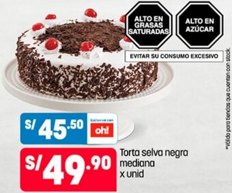 Plaza Vea Torta selva negra mediana x unid oferta