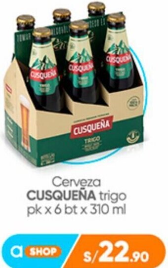 Plaza Vea Cerveza CUSQUEÑA trigo pk x 6 bt x 310 ml oferta