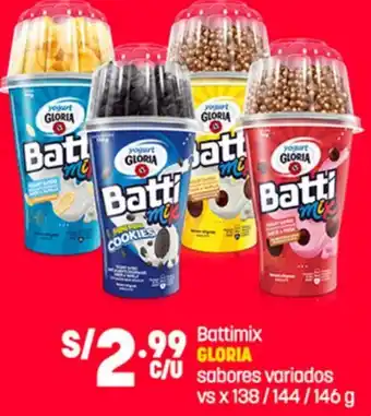 Plaza Vea Battimix GLORIA sabores variados vs x 138/144/146 g oferta