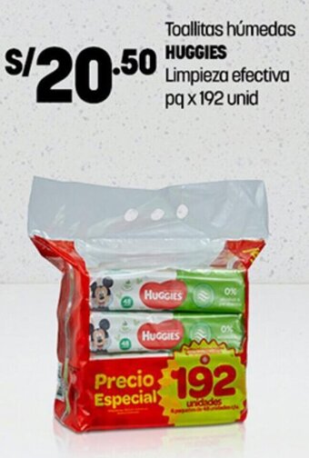 Toallitas húmedas HUGGIES Limpieza efectiva pq x 192 unid