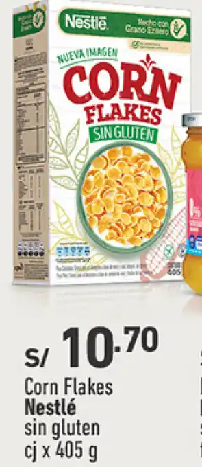 Plaza Vea Corn Flakes Nestlé sin gluten cj x 405 g oferta