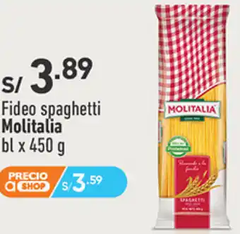 Plaza Vea Fideo spaghetti Molitalia bl x 450 g oferta