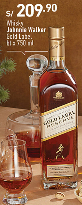 Plaza Vea Whisky Johnnie Walker Gold Label bt x 750 ml oferta