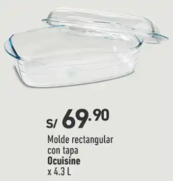 Molde rectangular con tapa Ocuisine x 4.3 L
