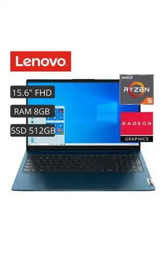 Tiendas EFE Laptop lenovo 15.6 free dos ryzen 5 5500u 8gb 512 gb ssd oferta