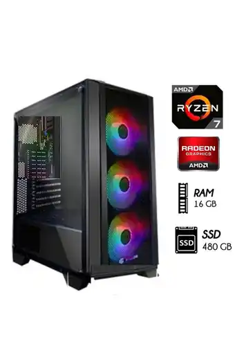 Tiendas EFE Cpu amd ryzen 7 5700g 16gb 480gb ssd case 550w rgb oferta