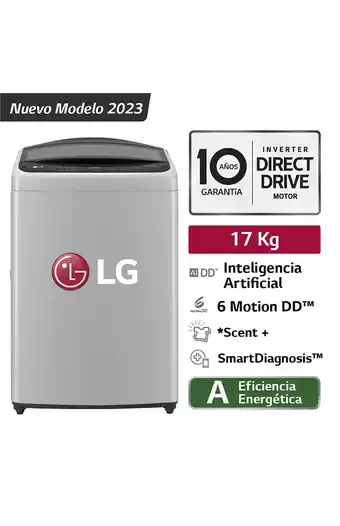 Tiendas EFE Lavadora lg carga superior ai dd 17kg wt17dv6 gris oferta