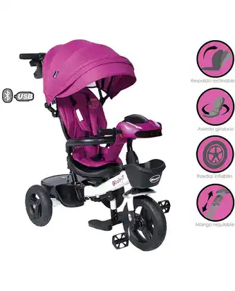 Tiendas EFE Triciclo guiador ebaby aria 334 morado oferta